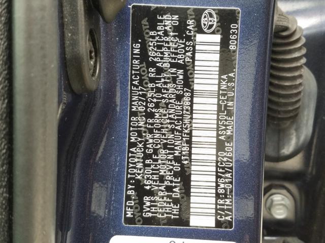 Photo 9 VIN: 4T1BF1FK5HU738687 - TOYOTA CAMRY LE 