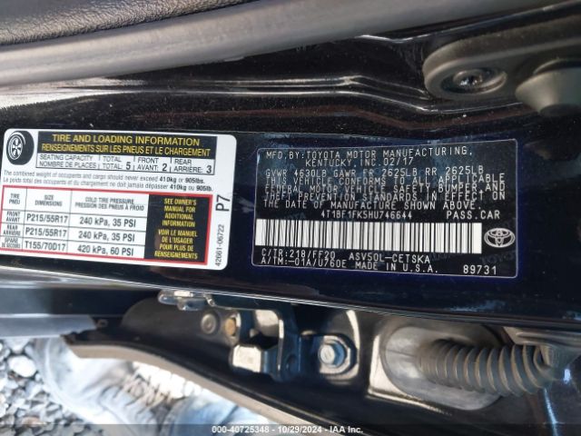 Photo 8 VIN: 4T1BF1FK5HU746644 - TOYOTA CAMRY 