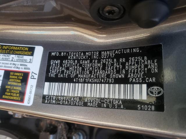 Photo 9 VIN: 4T1BF1FK5HU747793 - TOYOTA CAMRY LE 