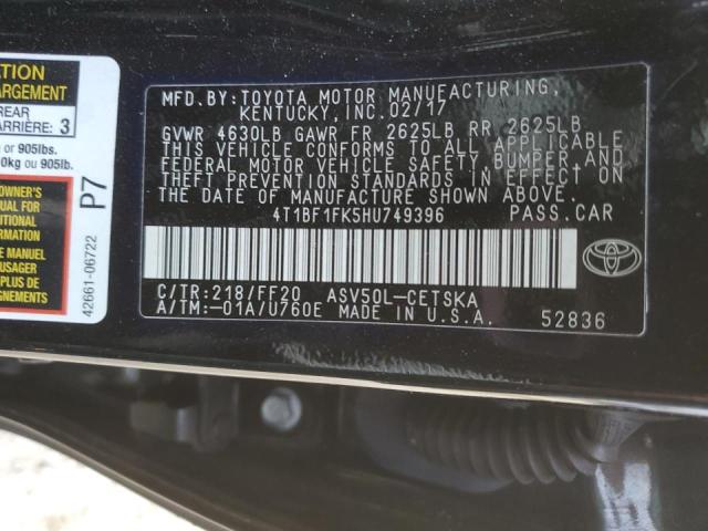 Photo 11 VIN: 4T1BF1FK5HU749396 - TOYOTA CAMRY LE 