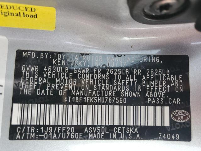 Photo 11 VIN: 4T1BF1FK5HU767560 - TOYOTA CAMRY 