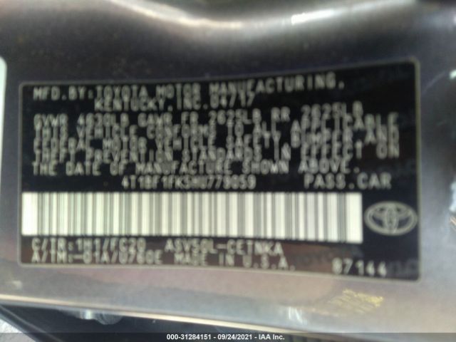 Photo 8 VIN: 4T1BF1FK5HU779059 - TOYOTA CAMRY 