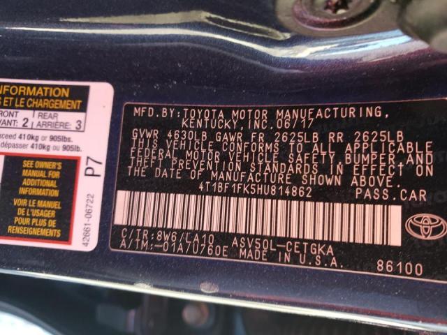 Photo 12 VIN: 4T1BF1FK5HU814862 - TOYOTA CAMRY LE 