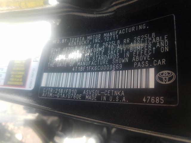 Photo 9 VIN: 4T1BF1FK6CU009669 - TOYOTA CAMRY BASE 