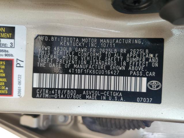 Photo 11 VIN: 4T1BF1FK6CU016427 - TOYOTA CAMRY 