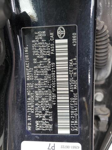 Photo 12 VIN: 4T1BF1FK6CU082119 - TOYOTA CAMRY BASE 