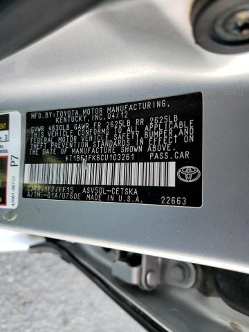 Photo 9 VIN: 4T1BF1FK6CU103261 - TOYOTA CAMRY 