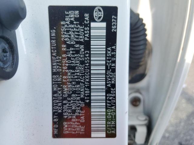 Photo 11 VIN: 4T1BF1FK6CU145543 - TOYOTA CAMRY BASE 