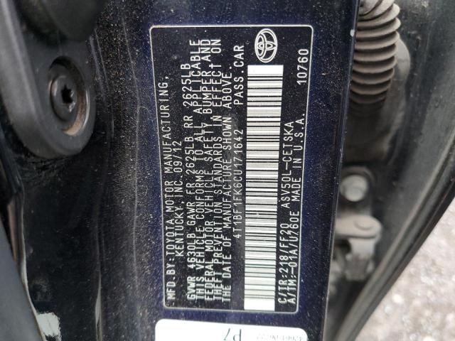 Photo 11 VIN: 4T1BF1FK6CU171642 - TOYOTA CAMRY BASE 