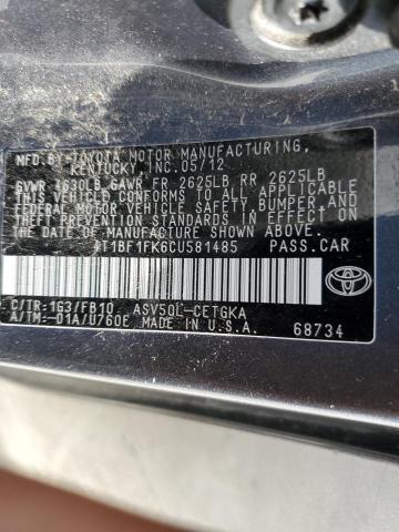 Photo 11 VIN: 4T1BF1FK6CU581485 - TOYOTA CAMRY 