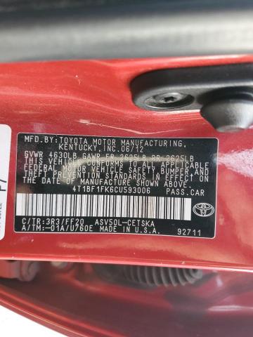 Photo 11 VIN: 4T1BF1FK6CU593006 - TOYOTA CAMRY 