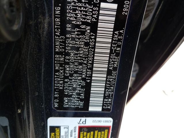 Photo 9 VIN: 4T1BF1FK6DU216547 - TOYOTA CAMRY L 