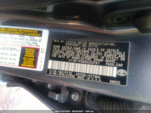 Photo 8 VIN: 4T1BF1FK6DU220761 - TOYOTA CAMRY 