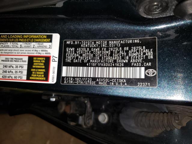 Photo 11 VIN: 4T1BF1FK6DU241626 - TOYOTA CAMRY L 