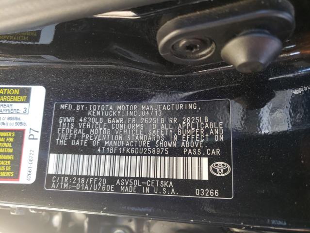 Photo 12 VIN: 4T1BF1FK6DU258975 - TOYOTA CAMRY L 