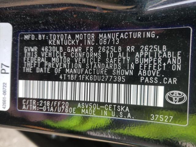 Photo 9 VIN: 4T1BF1FK6DU277395 - TOYOTA CAMRY L 