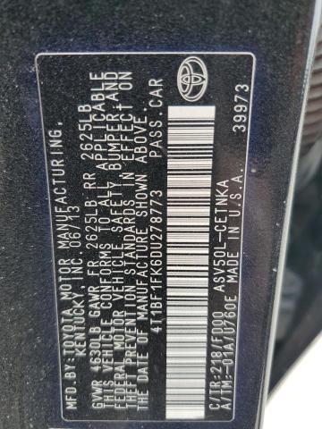 Photo 11 VIN: 4T1BF1FK6DU278773 - TOYOTA CAMRY L 