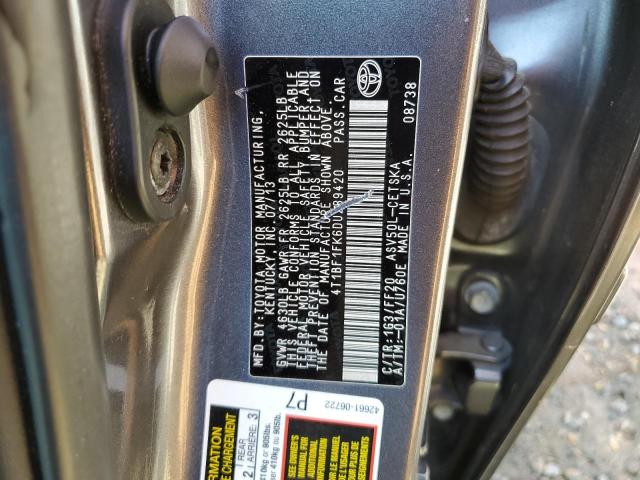 Photo 11 VIN: 4T1BF1FK6DU289420 - TOYOTA CAMRY L 