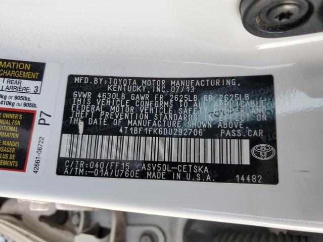 Photo 11 VIN: 4T1BF1FK6DU292706 - TOYOTA CAMRY L 