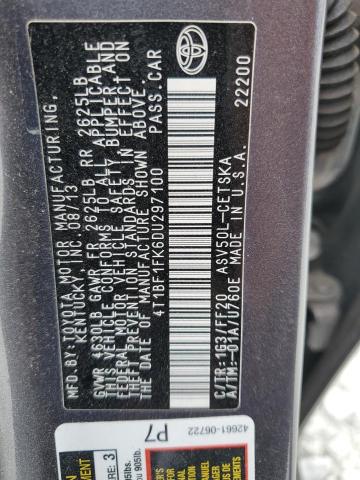 Photo 11 VIN: 4T1BF1FK6DU297100 - TOYOTA CAMRY L 