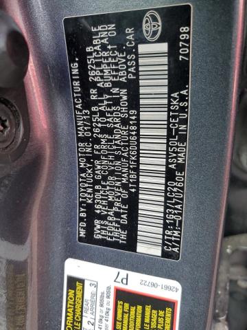 Photo 12 VIN: 4T1BF1FK6DU648149 - TOYOTA CAMRY 