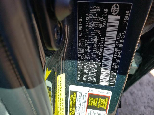 Photo 9 VIN: 4T1BF1FK6DU651441 - TOYOTA CAMRY L 