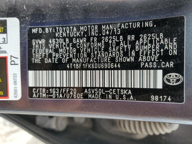 Photo 12 VIN: 4T1BF1FK6DU690644 - TOYOTA CAMRY 