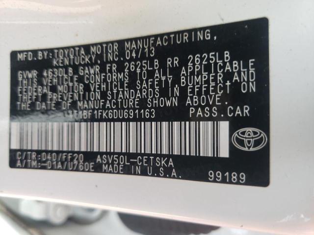 Photo 9 VIN: 4T1BF1FK6DU691163 - TOYOTA CAMRY L 