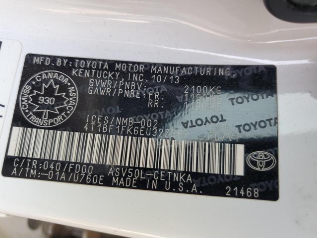 Photo 12 VIN: 4T1BF1FK6EU327567 - TOYOTA CAMRY L 