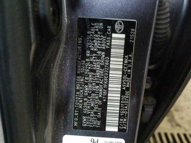 Photo 9 VIN: 4T1BF1FK6EU327603 - TOYOTA CAMRY L 