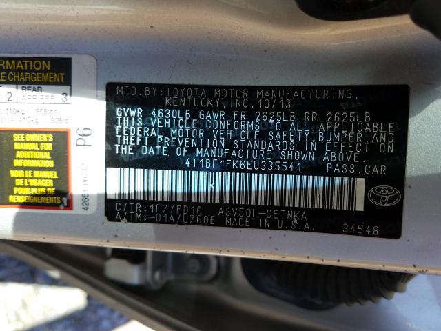 Photo 9 VIN: 4T1BF1FK6EU335541 - TOYOTA CAMRY L 