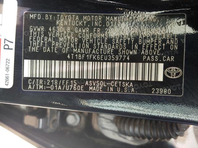 Photo 9 VIN: 4T1BF1FK6EU359774 - TOYOTA CAMRY L 