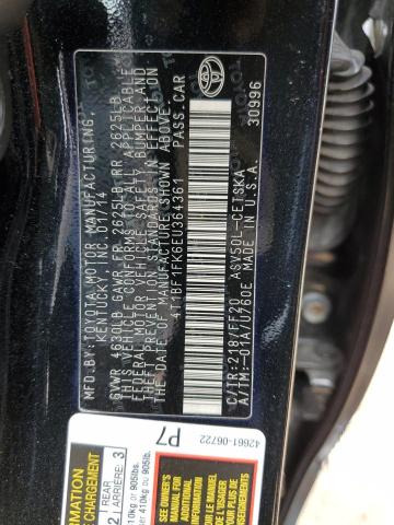 Photo 11 VIN: 4T1BF1FK6EU364361 - TOYOTA CAMRY L 