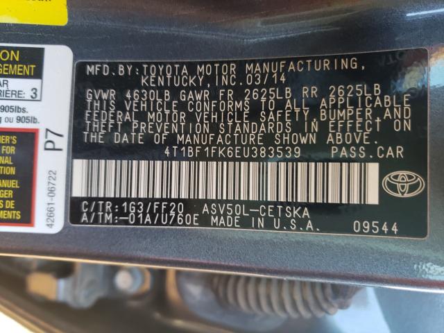 Photo 9 VIN: 4T1BF1FK6EU383539 - TOYOTA CAMRY 