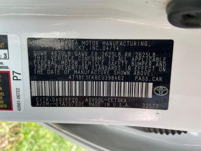 Photo 9 VIN: 4T1BF1FK6EU398462 - TOYOTA CAMRY 