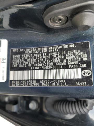 Photo 11 VIN: 4T1BF1FK6EU400694 - TOYOTA CAMRY L 