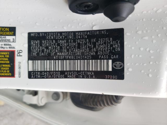 Photo 9 VIN: 4T1BF1FK6EU401425 - TOYOTA CAMRY L 