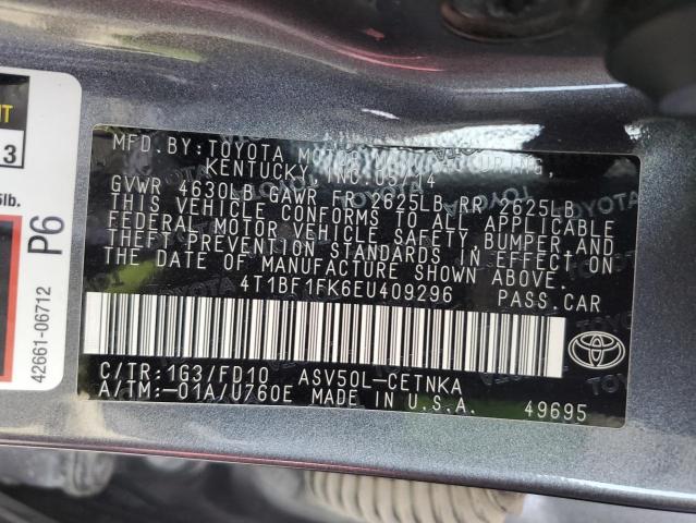 Photo 12 VIN: 4T1BF1FK6EU409296 - TOYOTA CAMRY 