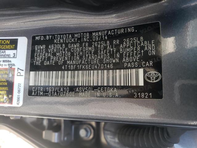 Photo 12 VIN: 4T1BF1FK6EU470146 - TOYOTA CAMRY 