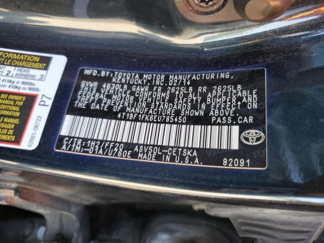 Photo 9 VIN: 4T1BF1FK6EU785450 - TOYOTA CAMRY L 