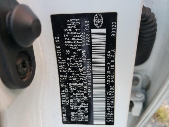 Photo 9 VIN: 4T1BF1FK6EU789661 - TOYOTA CAMRY L 