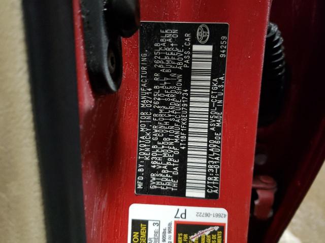 Photo 11 VIN: 4T1BF1FK6EU791734 - TOYOTA CAMRY L 