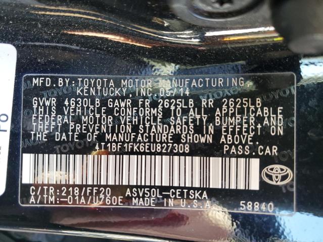 Photo 11 VIN: 4T1BF1FK6EU827308 - TOYOTA CAMRY 