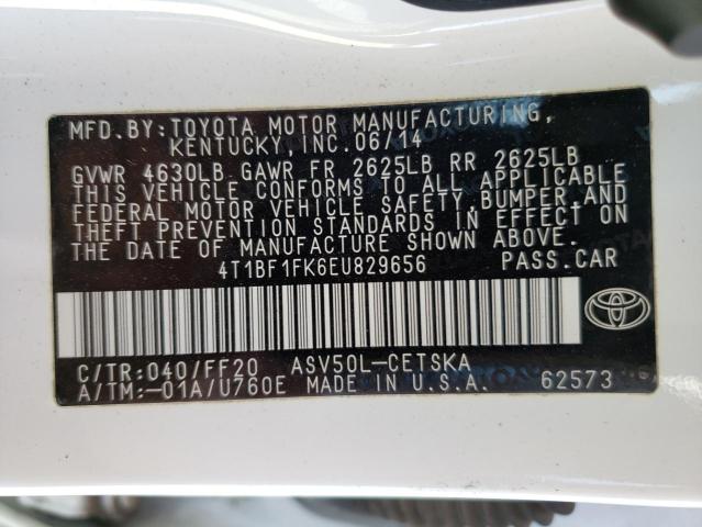 Photo 11 VIN: 4T1BF1FK6EU829656 - TOYOTA CAMRY L 