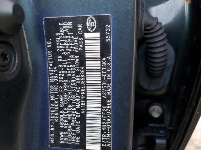 Photo 12 VIN: 4T1BF1FK6EU858364 - TOYOTA CAMRY L 