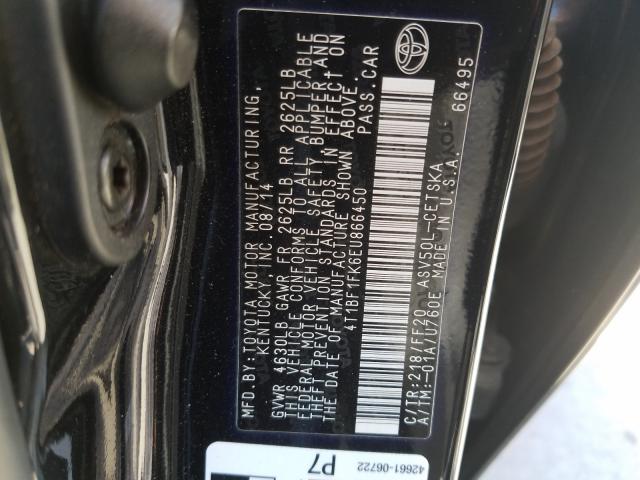 Photo 9 VIN: 4T1BF1FK6EU866450 - TOYOTA CAMRY L 