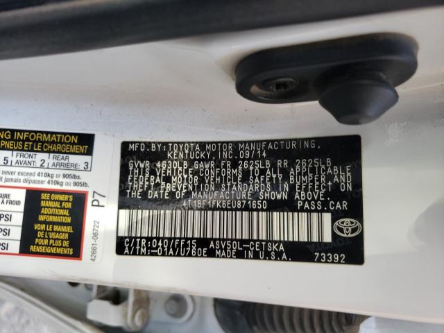 Photo 9 VIN: 4T1BF1FK6EU871650 - TOYOTA CAMRY L 