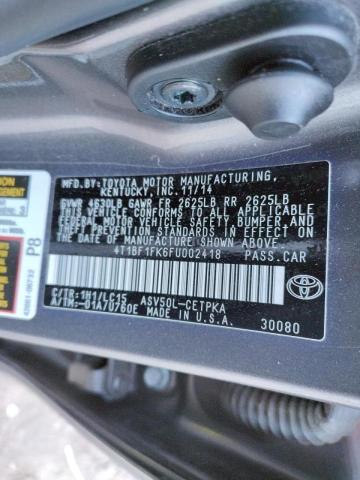 Photo 9 VIN: 4T1BF1FK6FU002418 - TOYOTA CAMRY LE 