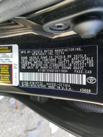 Photo 9 VIN: 4T1BF1FK6FU011894 - TOYOTA CAMRY LE 