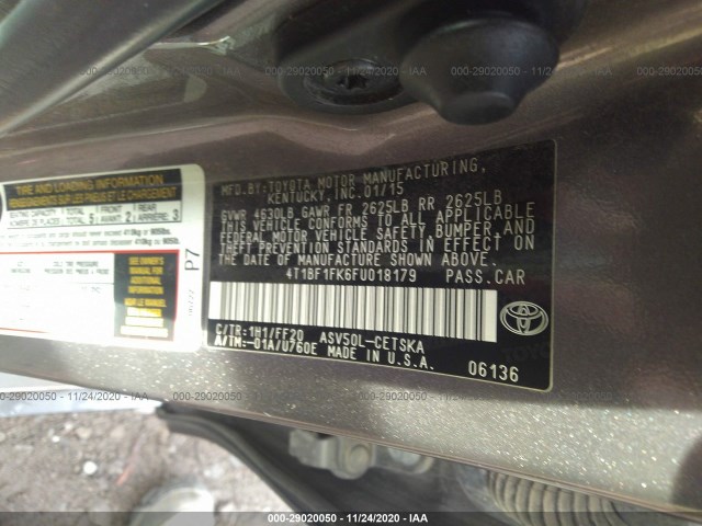 Photo 8 VIN: 4T1BF1FK6FU018179 - TOYOTA CAMRY 